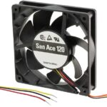 8006951447 9G1212G101, Fan Tubeaxial 12VDC Square - 119mm L x 119mm H Ball 137.0 CFM (3.84m³/min) 3 Wire Leads Hirschmann