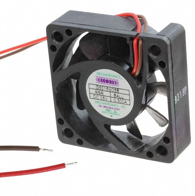 doc007785683 8006102622 G5015M05B-RSR, Fan Tubeaxial 5VDC Square - 50mm L x 50mm H Ball 11.0 CFM (0.308m³/min) 2 Wire Leads Hirschmann — изображение 1