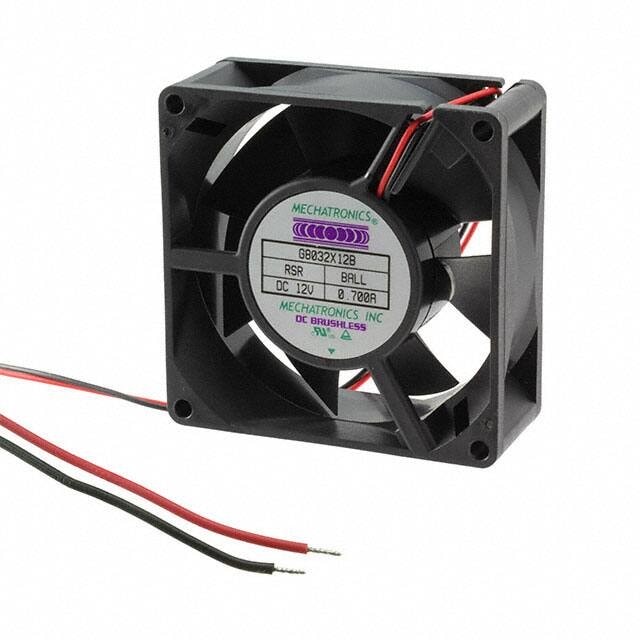 doc007785767 8005850650 G8032X12B-RSR, Fan Tubeaxial 12VDC Square - 80mm L x 80mm H Ball 2 Wire Leads Hirschmann — изображение 1