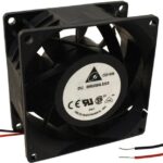 8005861653 PFB0812DHE-T500, Fan Tubeaxial 12VDC Square - 80mm L x 80mm H Ball 132.6 CFM (3.71m³/min) 2 Wire Leads Hirschmann