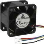 8005865344 FFB0412UHN-SP4Z, Fan Tubeaxial 12VDC Square - 40mm L x 40mm H Ball 26.5 CFM (0.742m³/min) 4 Wire Leads Hirschmann