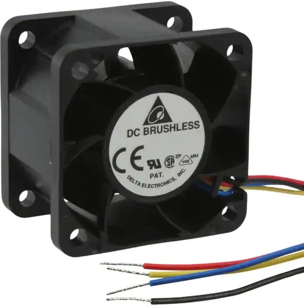 doc007785950 8005865344 FFB0412UHN-SP4Z, Fan Tubeaxial 12VDC Square - 40mm L x 40mm H Ball 26.5 CFM (0.742m³/min) 4 Wire Leads Hirschmann — изображение 1