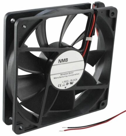 8006009466 4710KL-04W-B20-E00, Fan Tubeaxial 12VDC Square - 119mm L x 119mm H Ball 75.9 CFM (2.13m³/min) 2 Wire Leads Hirschmann