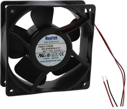 8005746351 FAD1-12038DBJW12, Fan Tubeaxial 24VDC Square - 120mm L x 120mm H Ball 120.1 CFM (3.36m³/min) 2 Wire Leads Hirschmann