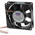 8006859354 E9225E12B1-FSR, Fan Tubeaxial 12VDC Square - 92mm L x 92mm H Ball 56.0 CFM (1.57m³/min) 3 Wire Leads Hirschmann