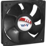 8005956360 DC1202512V2B-2T0, Fan Tubeaxial 12VDC Square - 120mm L x 120mm H Ball 121.0 CFM (3.39m³/min) 2 Wire Leads Hirschmann
