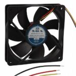 8006881061 OD1225-12HB02A, Fan Tubeaxial 12VDC Square - 120mm L x 120mm H Ball 120.0 CFM (3.36m³/min) 3 Wire Leads Hirschmann
