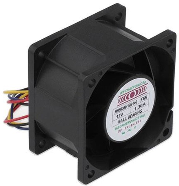 doc007786753 8006171173 MS6038H12B1+6-FSR, Fan Tubeaxial 12VDC Square - 60mm L x 60mm H Ball 58.0 CFM (1.62m³/min) 4 Wire Leads Hirschmann — изображение 1