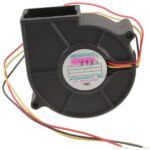 8006852662 B7530E12B-BSR, Fan Blower 12VDC Square/Rounded - 76mm L x 76mm H Ball 13.5 CFM (0.378m³/min) 2 Wire Leads Hirschmann