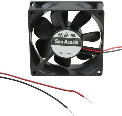 8005885060 109R0848S402, Fan Tubeaxial 48VDC Square - 80mm L x 80mm H Ball 42.4 CFM (1.19m³/min) 2 Wire Leads Hirschmann