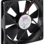 8006050568 G1225H12B4-FSR, Fan Tubeaxial 12VDC Square - 120mm L x 120mm H Ball 87.0 CFM (2.44m³/min) 2 Wire Leads Hirschmann
