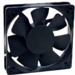 8006034384 MR1225M24B-FSR, Fan Tubeaxial 24VDC Square - 120mm L x 120mm H Ball 122.1 CFM (3.42m³/min) 2 Wire Leads Hirschmann