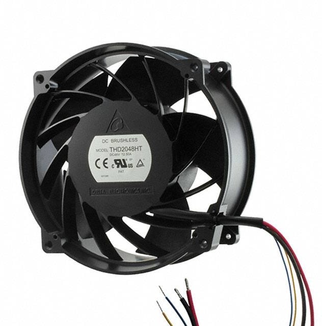 doc007787176 8006129578 THD2048HT, Fan Tubeaxial 48VDC Round - 200mm Dia Ball 1026.8 CFM (28.75m³/min) 4 Wire Leads Hirschmann — изображение 1