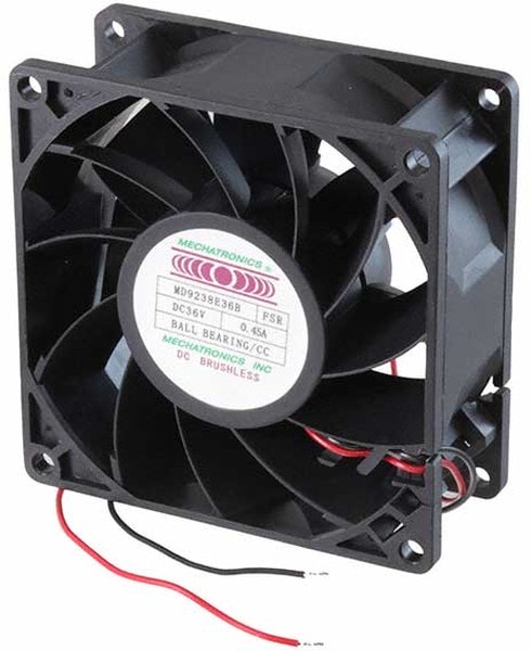 doc007787375 8006191168 MD9238E36B-FSR-CC, Fan Tubeaxial 36VDC Square - 92mm L x 92mm H Ball 110.6 CFM (3.10m³/min) 2 Wire Leads Hirschmann — изображение 1