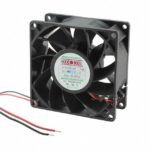 8006145374 MD9238E12B-FSR, Fan Tubeaxial 12VDC Square - 92mm L x 92mm H Ball 110.6 CFM (3.10m³/min) 2 Wire Leads Hirschmann