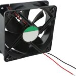 8005874436 MEC0381V3-000U-A99, Fan Tubeaxial 12VDC Square - 120mm L x 120mm H Vapo-Bearing™ 93.0 CFM (2.60m³/min) 2 Wire Leads Hirschmann