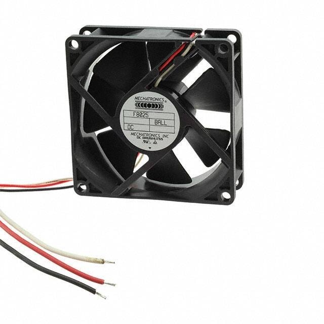 doc007787546 8005919669 F8025X12B3-FHR, Fan Tubeaxial 12VDC Square - 80mm L x 80mm H Ball 53.0 CFM (1.48m³/min) 2 Wire Leads Hirschmann — изображение 1