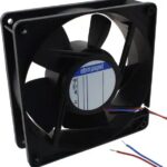 8005833877 5212NM, Fan Tubeaxial 12VDC Square - 127mm L x 127mm H Ball 110.0 CFM (3.08m³/min) 2 Wire Leads Hirschmann