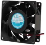 8006981975 OD8038-12HBIP69K, Fan Tubeaxial 12VDC Square - 80mm L x 80mm H Ball 71.0 CFM (1.99m³/min) 2 Wire Leads Hirschmann
