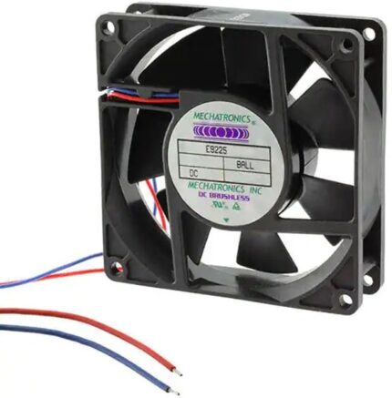 8006858063 E9225X24B-FSR-EM-L17, Fan Tubeaxial 24VDC Square - 92mm L x 92mm H Ball 60.0 CFM (1.68m³/min) 2 Wire Leads Hirschmann