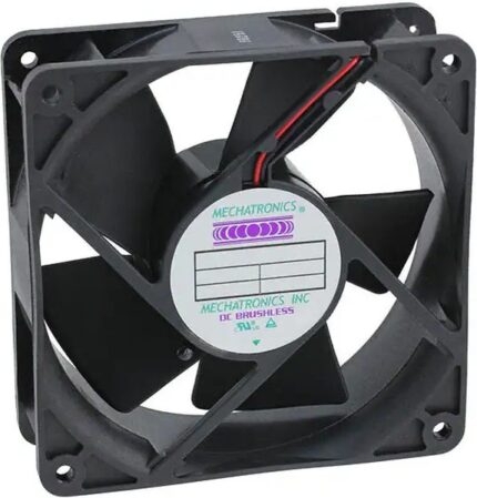 8005753340 F1238S05B-FSR, Fan Tubeaxial 5VDC Square - 119mm L x 119mm H Ball 83.0 CFM (2.32m³/min) 2 Wire Leads Hirschmann