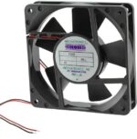 8005744124 E1225H24B-FSR, Fan Tubeaxial 24VDC Square - 120mm L x 120mm H Ball 82.0 CFM (2.30m³/min) 2 Wire Leads Hirschmann