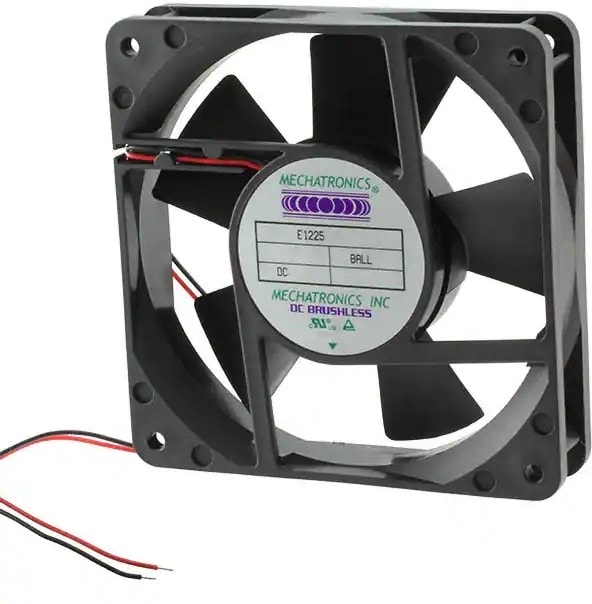 doc007788041 8006879003 E1225E12B-FSR-CC, Fan Tubeaxial 12VDC Square - 120mm L x 120mm H Ball 93.0 CFM (2.60m³/min) 2 Wire Leads Hirschmann — изображение 1