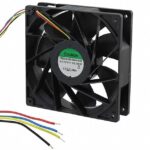 8005757223 PFE0381BX-000U-S99, Fan Tubeaxial 12VDC Square - 140mm L x 140mm H Ball 297.9 CFM (8.34m³/min) 4 Wire Leads Hirschmann