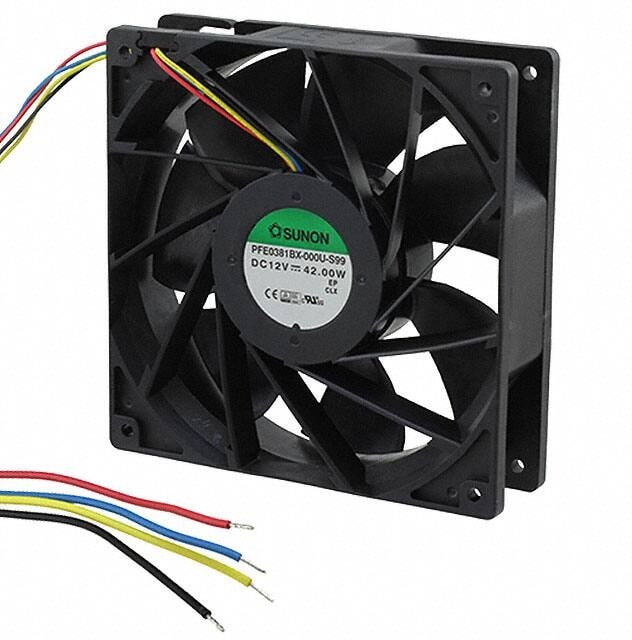 doc007788129 8005757223 PFE0381BX-000U-S99, Fan Tubeaxial 12VDC Square - 140mm L x 140mm H Ball 297.9 CFM (8.34m³/min) 4 Wire Leads Hirschmann — изображение 1
