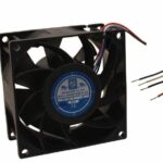 8005837331 OD8038-12HBVXC10A, Fan Tubeaxial 12VDC Square - 80mm L x 80mm H Ball 99.0 CFM (2.77m³/min) 4 Wire Leads Hirschmann