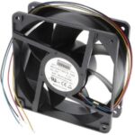 8006052624 MS1238H12B1+6-FHR-2EM, Fan Tubeaxial 12VDC Square - 120mm L x 120mm H Ball 203.3 CFM (5.69m³/min) 4 Wire Leads Hirschmann
