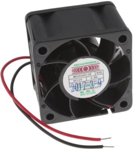 8006866458 MD4028X12B-RSR, Fan Tubeaxial 12VDC Square - 40mm L x 40mm H Ball 18.7 CFM (0.524m³/min) 2 Wire Leads Hirschmann