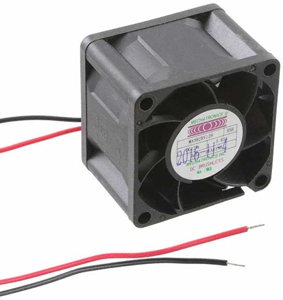 doc007788654 8006873268 MA3828V12B-RSR, Fan Tubeaxial 12VDC Square - 38mm L x 38mm H Ball 19.5 CFM (0.546m³/min) 2 Wire Leads Hirschmann — изображение 1