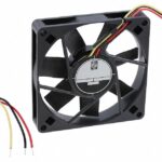 8006031105 OD8015-12HB01A, Fan Tubeaxial 12VDC Square - 80mm L x 80mm H Ball 3 Wire Leads Hirschmann