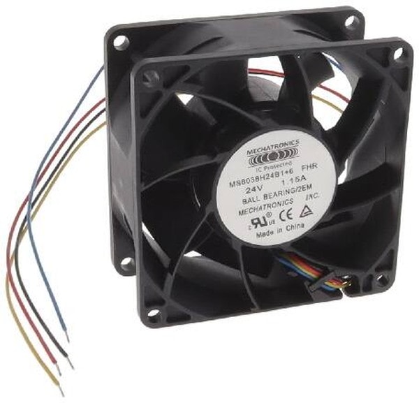 doc007788970 8005810865 MS8038H24B1+6-FHR-2EM, Fan Tubeaxial 24VDC Square - 80mm L x 80mm H Ball 120.5 CFM (3.37m³/min) 4 Wire Leads Hirschmann — изображение 1