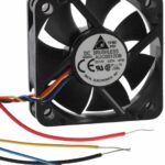 8005992803 AUC0512DB-AF00, Fan Tubeaxial 12VDC Square - 50mm L x 50mm H Superflo 20.2 CFM (0.566m³/min) 4 Wire Leads Hirschmann