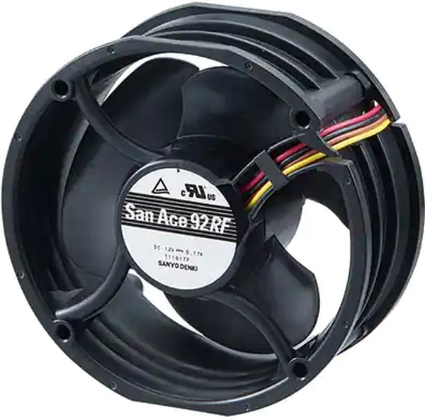 doc007790329 8005415539 9RF0912P1H001, DC Fans DC Axial Fan, Reversible Flow, 92x38mm Round, 12VDC, Tach/PWM Hirschmann — изображение 1