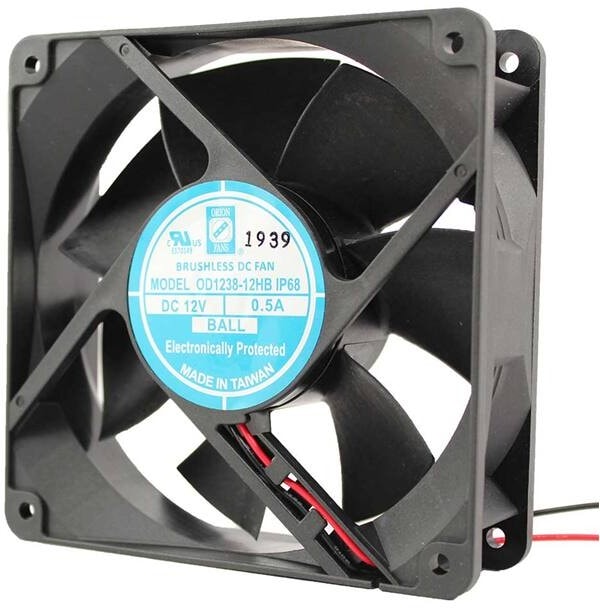doc007790345 8005183991 OD1238-48HBIP68, DC Fans DC Axial Fan, 120x120x25mm, 48VDC, 124CFM, 14W, 0.29A, 44dBA, Ball, Wire, IP68 Hirschmann — изображение 1