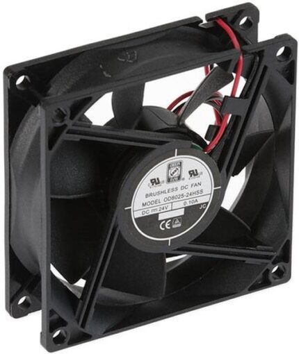 8006147791 OD8025-24HSS, Fan Tubeaxial 24VDC Square - 80mm L x 80mm H Sealed Sleeve 40.0 CFM (1.12m³/min) 2 Wire Leads Hirschmann