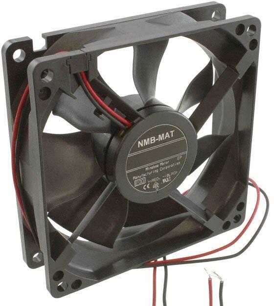 doc007790784 8006169594 3610SB-04W-B50-E00, Fan Tubeaxial 12VDC Square - 92mm L x 92mm H Ball 54.4 CFM (1.52m³/min) 2 Wire Leads Hirschmann — изображение 1