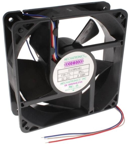 doc007790832 8006135917 G1238M24B1-FSR-TTL, Fan Tubeaxial 24VDC Square - 120mm L x 120mm H Ball 125.0 CFM (3.50m³/min) 3 Wire Leads Hirschmann — изображение 1
