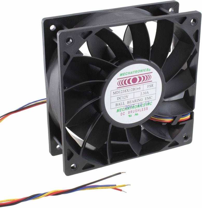 doc007790927 8005885535 MD1238X12B1+ 6-FSR-EMC-L25, Fan Tubeaxial 12VDC Square - 120mm L x 120mm H Ball 205.0 CFM (5.74m³/min) 4 Wire Leads Hirschmann — изображение 1