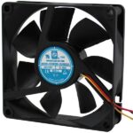 8006146122 OD8020-12HB02A, Fan Tubeaxial 12VDC Square - 80mm L x 80mm H Ball 3 Wire Leads Hirschmann