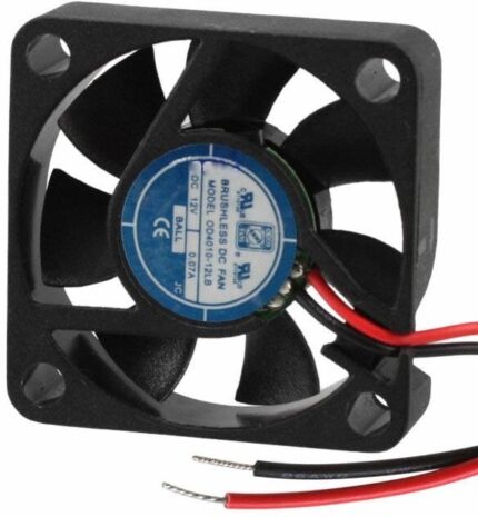 8005543578 OD4010-12LB, DC Fans DC Fan, 40x40x10mm, 12VDC, 5CFM, 0.07A, 14dBA, 4200RPM, Dual Ball, Lead Wires Hirschmann