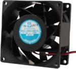 8006085522 OD8038-24HBIP68, Fan Tubeaxial 24VDC Square - 80mm L x 80mm H Ball 69.4 CFM (1.94m³/min) 2 Wire Leads Hirschmann