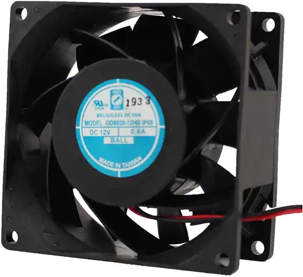 doc007791421 8006085522 OD8038-24HBIP68, Fan Tubeaxial 24VDC Square - 80mm L x 80mm H Ball 69.4 CFM (1.94m³/min) 2 Wire Leads Hirschmann — изображение 1