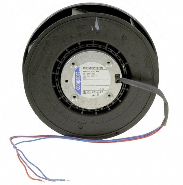 doc007791445 8005897497 RER160-28/18NTDAU, Fan Motorized Impellers 48VDC Round - 165.1mm Dia Ball 217.0 CFM (6.08m³/min) 2 Wire Leads Hirschmann — изображение 1