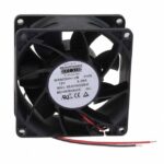 8006026437 MS8038H12B-FHR-2EM, Fan Tubeaxial 12VDC Square - 80mm L x 80mm H Ball 120.5 CFM (3.37m³/min) 2 Wire Leads Hirschmann
