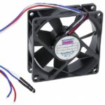 8006073948 F8025H24B4-FSR, Fan Tubeaxial 24VDC Square - 80mm L x 80mm H Ball 39.0 CFM (1.09m³/min) 2 Wire Leads Hirschmann