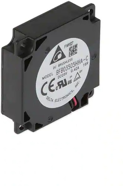 8005877223 BFB03505HHA-C16R, Fan Blower 5VDC Square - 35mm L x 35mm H Ball 2.1 CFM (0.059m³/min) 2 Position Rectangular Connector Hirschmann